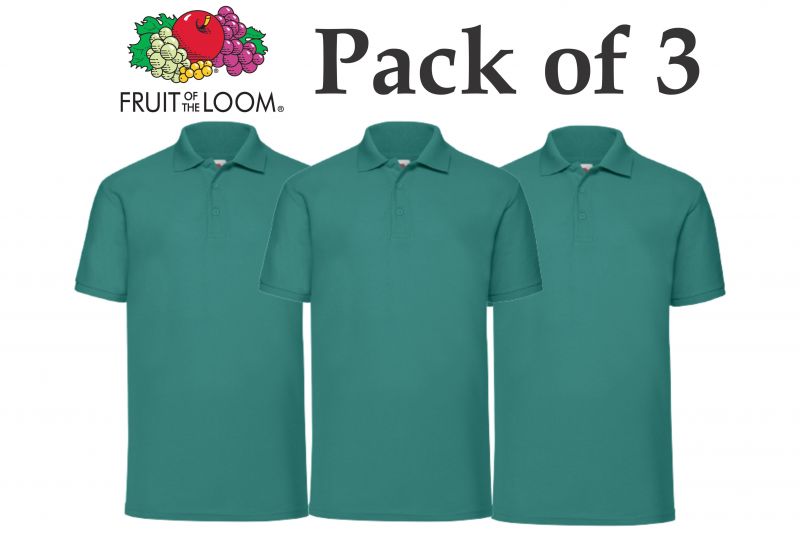 Fruit Of The Loom FotL Pack of 3-heather irish green