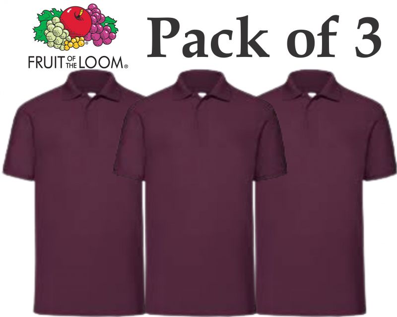 Fruit Of The Loom FotL Pack of 3-Rouge (Bordeaux)