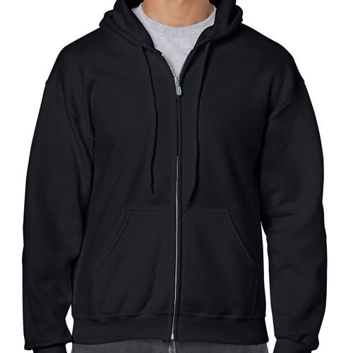 Gildan Heavy Zip Thru Hood Black