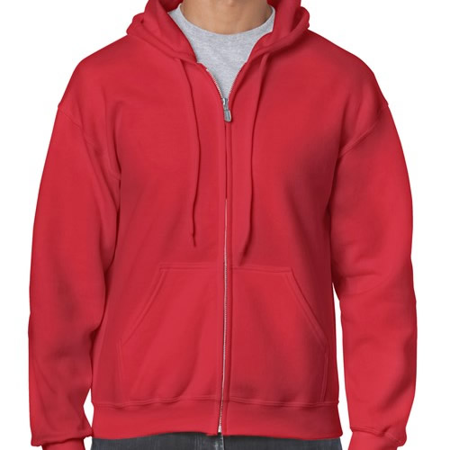 Gildan Heavy Zip Thru Hood Red