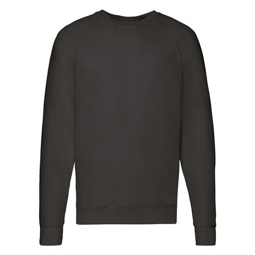 Fruit Of The Loom Lightweight Raglan Sweatshirt Black