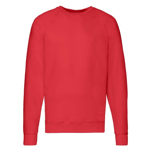 Fruit Of The Loom Lightweight Raglan Sweatshirt Red