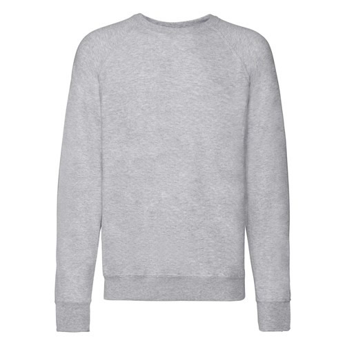 Fruit Of The Loom Lightweight Raglan Sweatshirt Heather Grey