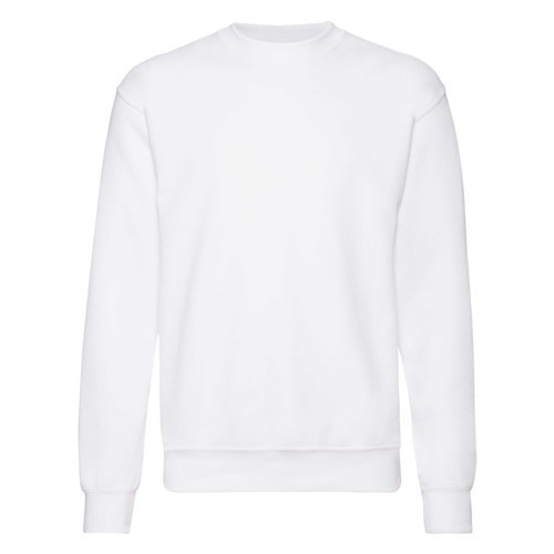 Fruit Of The Loom Set In Sleeve Sweatshirt White