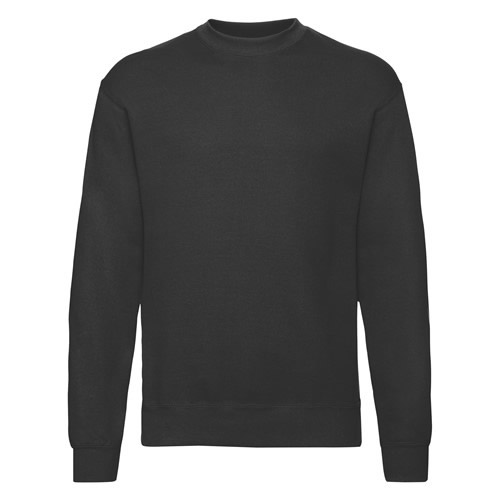 Fruit Of The Loom Set In Sleeve Sweatshirt Black