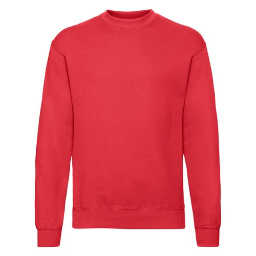 Fruit Of The Loom Set In Sleeve Sweatshirt Red